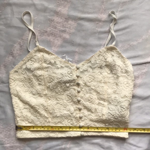 Forever 21 lace cropped button down tank top new with tag - Picture 6 of 7